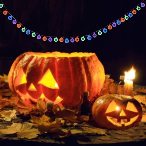 Halloween Eyeball String Lights 16.4ft Eyeball Decorative String Lights 30 LED - Picture 4 of 11
